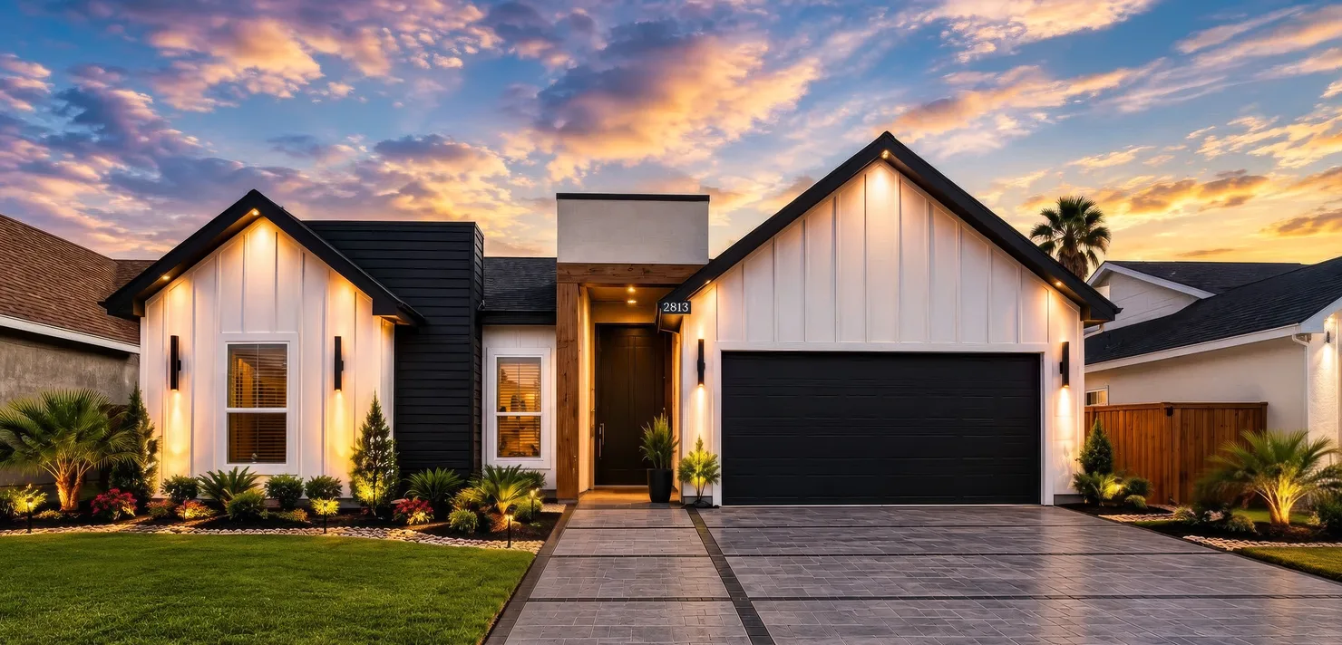 2813 Linva Ave, Edinburg — the Gallery of Homes 2026 showcase home at dusk
