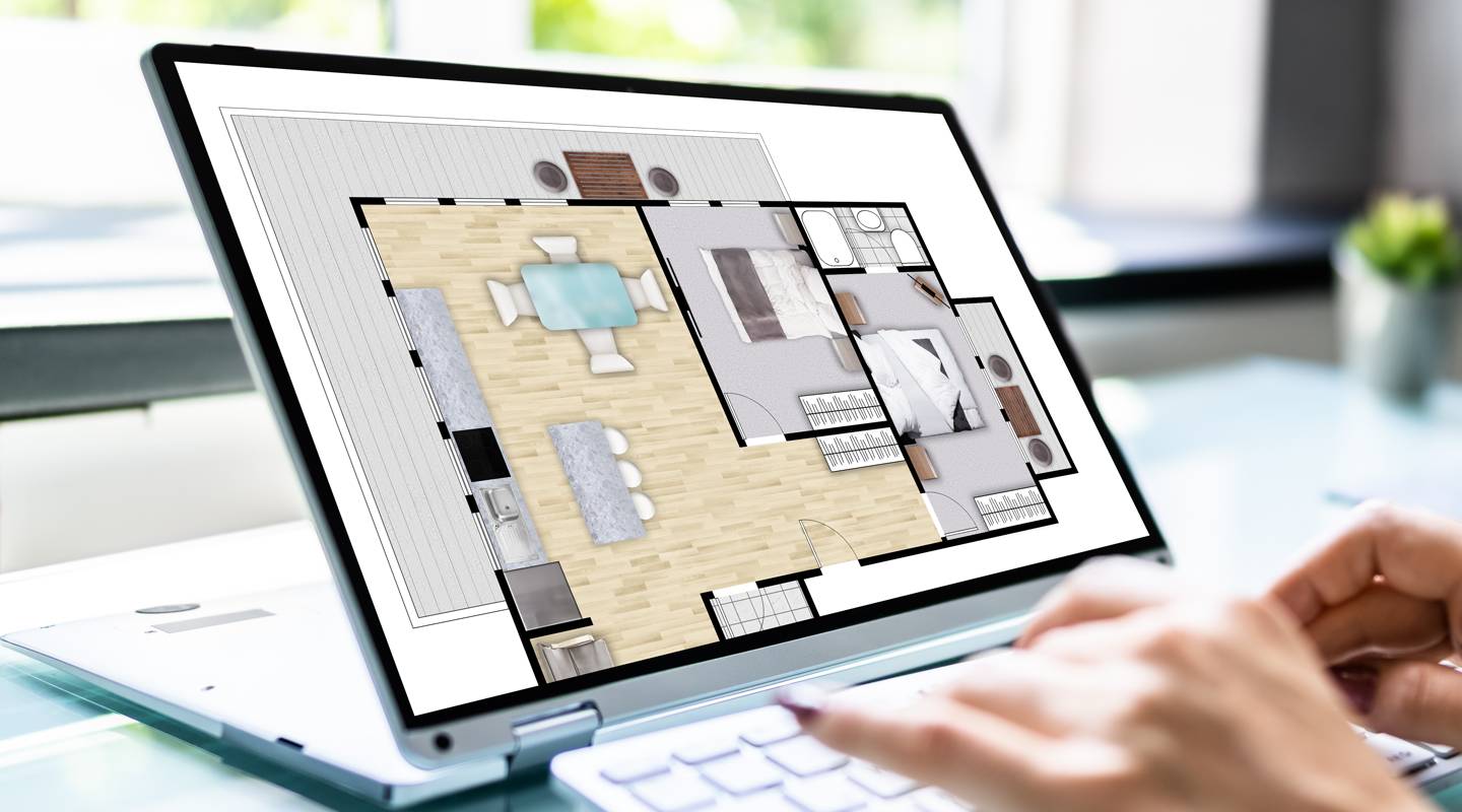 Building plan in tablet